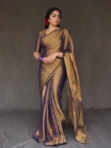 Rukmini Vasanth Traditional Look in Purple Silk Saree (11)