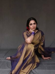Rukmini Vasanth Traditional Look in Purple Silk Saree (6)