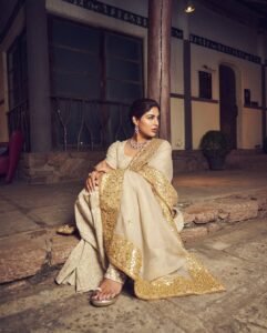 Samyuktha Regal Gold Gown Evening Indoor Shoot (10)