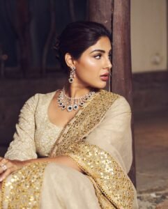 Samyuktha Regal Gold Gown Evening Indoor Shoot (9)