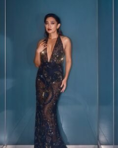 Sayani Gupta Bold in Black Sequin Plunge Dress (23)