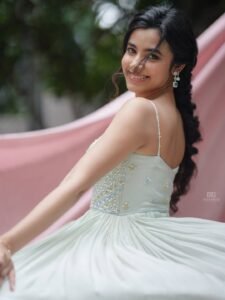 Shivani Nagaram Flowy Pastel Gown Elegant Outdoor Shoot (1)