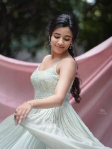 Shivani Nagaram Flowy Pastel Gown Elegant Outdoor Shoot (3)