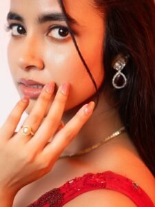 Shivani Nagaram Stunning Red Embroidered Gown Vibrant Shoot (7)