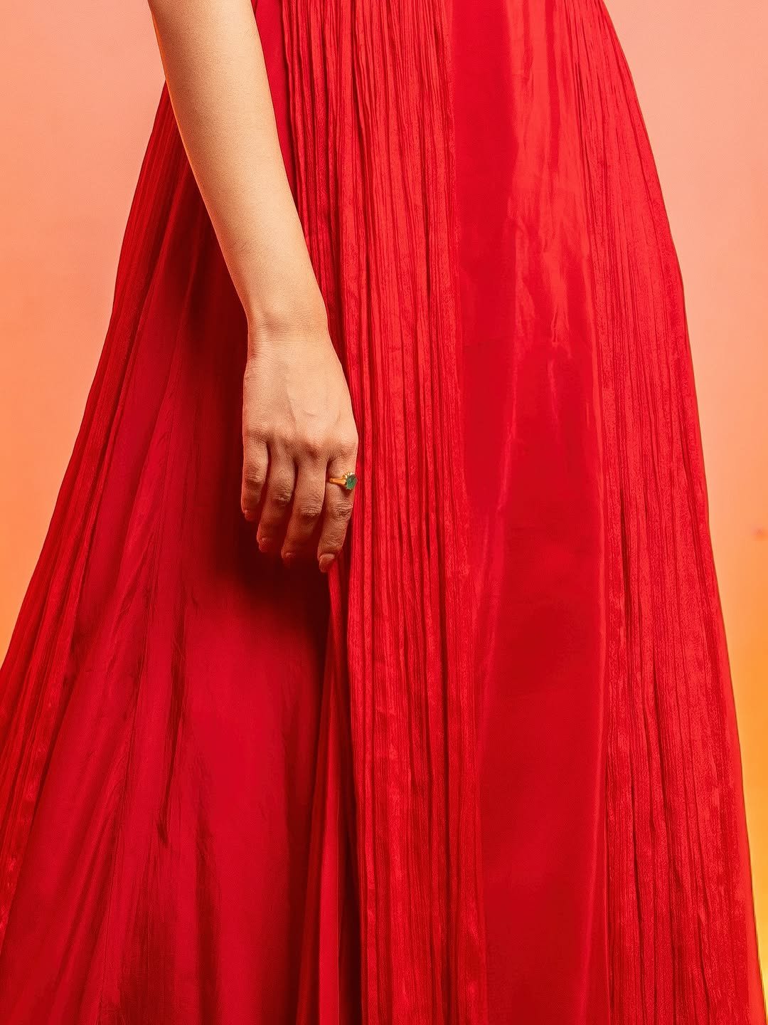 Shivani Nagaram Stunning Red Embroidered Gown Vibrant Shoot (8)