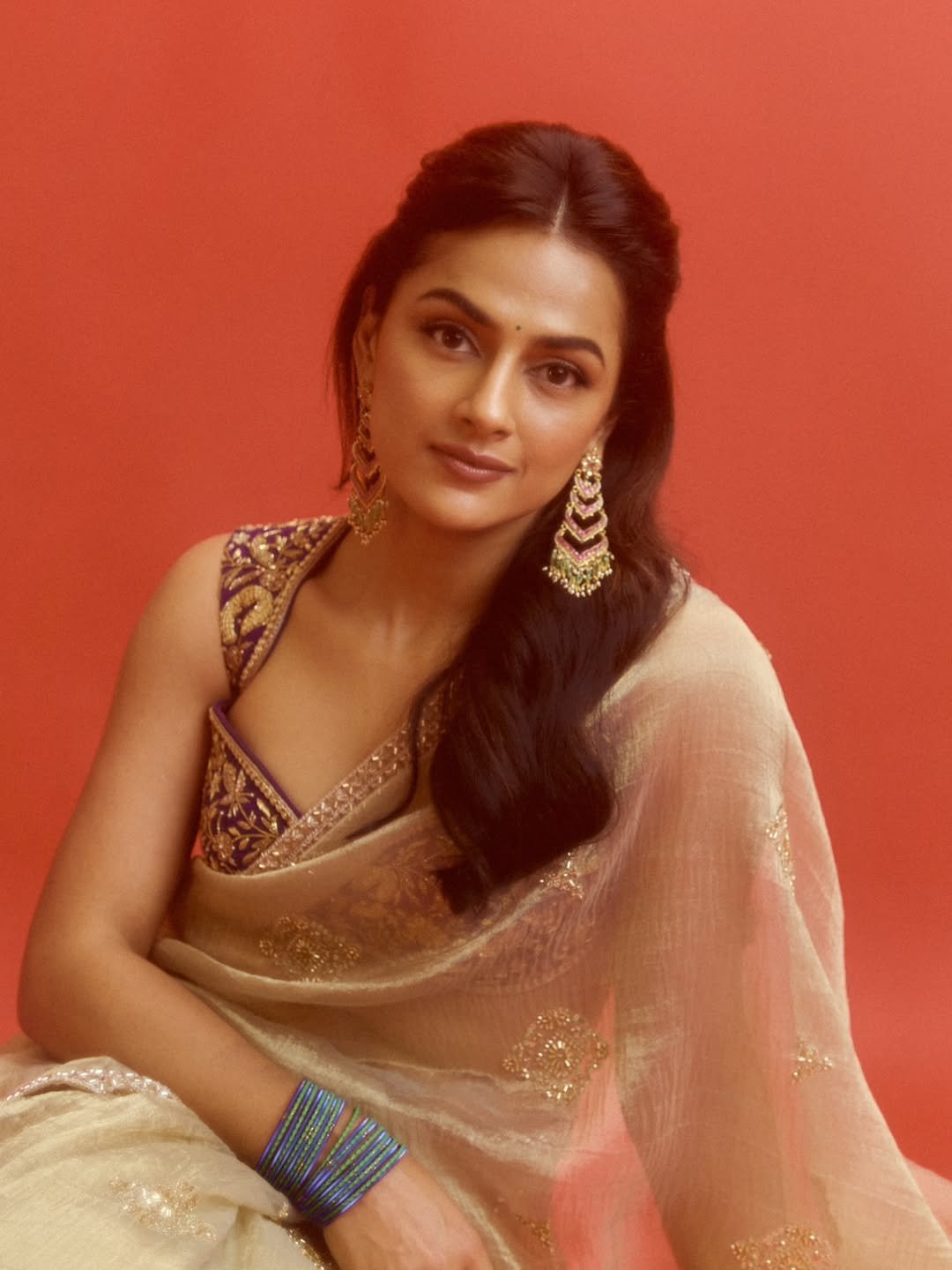 Shraddha Srinath Elegant in Beige Saree (13)