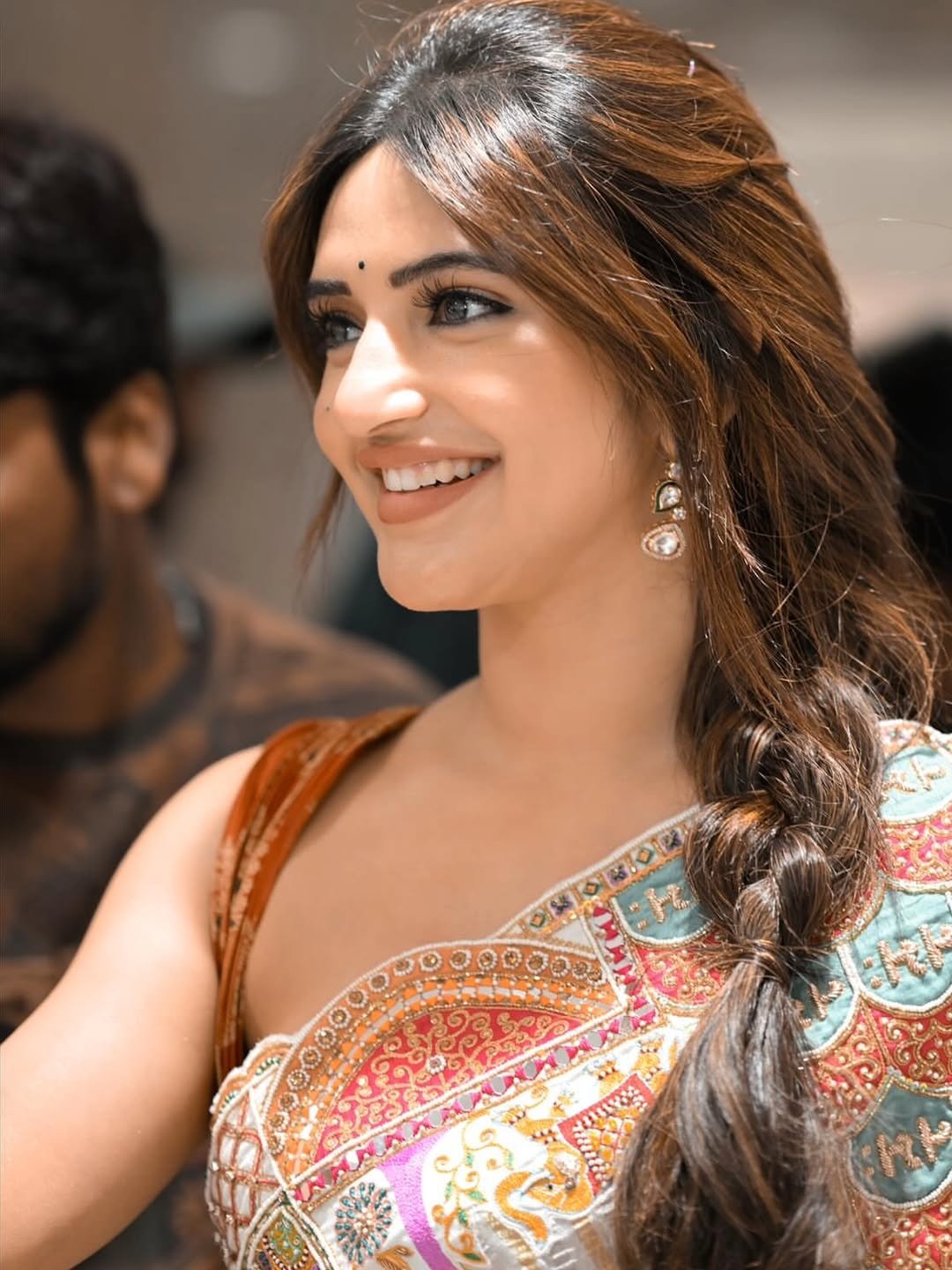 Sreeleela Radiant in Colorful Embroidered Saree (13)