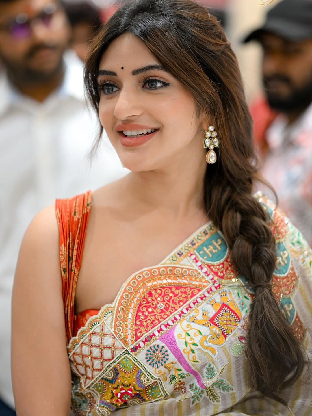 Sreeleela Radiant in Colorful Embroidered Saree (3)