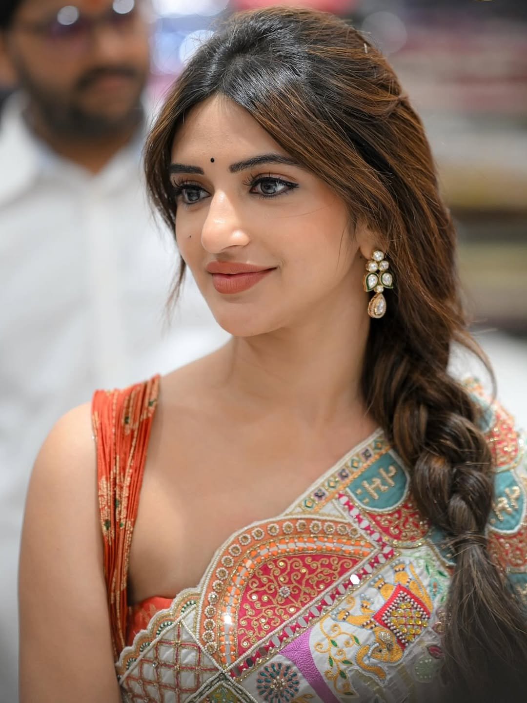 Sreeleela Radiant in Colorful Embroidered Saree (6)