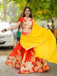 Srija Dhammu Smiling in Yellow Saree (13)