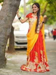 Srija Dhammu Smiling in Yellow Saree (20)