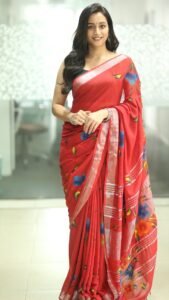Srinidhi Shetty Elegant in Red Saree (2)