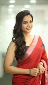 Srinidhi Shetty Elegant in Red Saree (7)