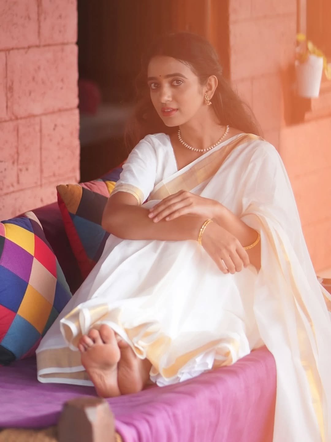 Trupti Ravindra Kerala Saree Traditional Elegance (2)