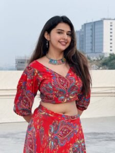 Vedvika Soni Glows in Red Printed Dress (13)