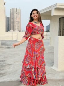 Vedvika Soni Glows in Red Printed Dress (14)