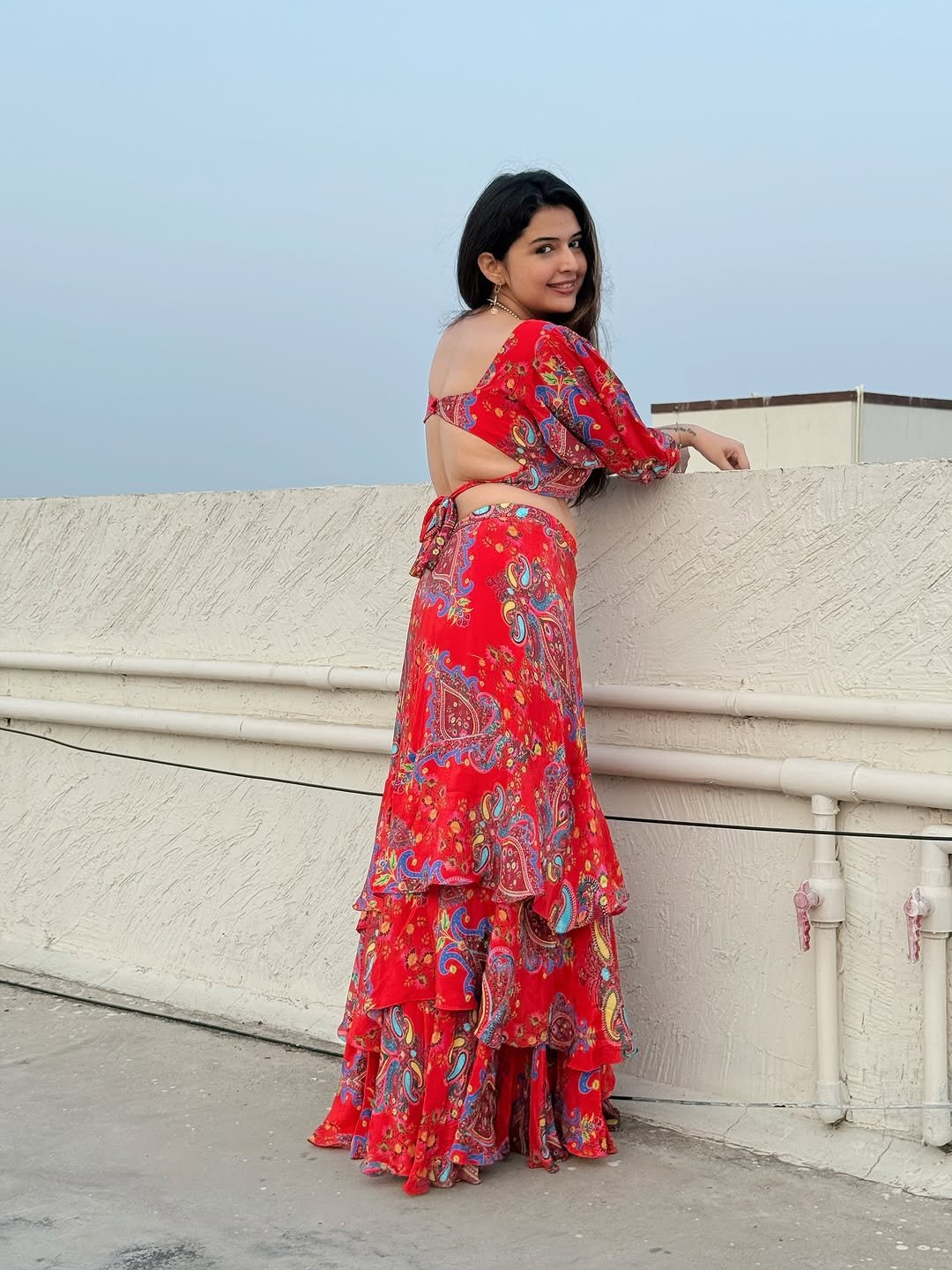 Vedvika Soni Glows in Red Printed Dress (15)