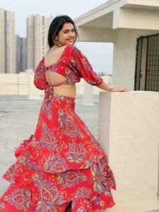 Vedvika Soni Glows in Red Printed Dress (16)