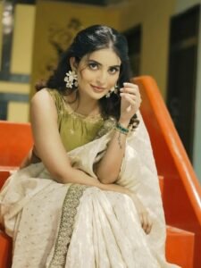Ananya Nagella White & Green Saree Look – Latest HD Images (11)