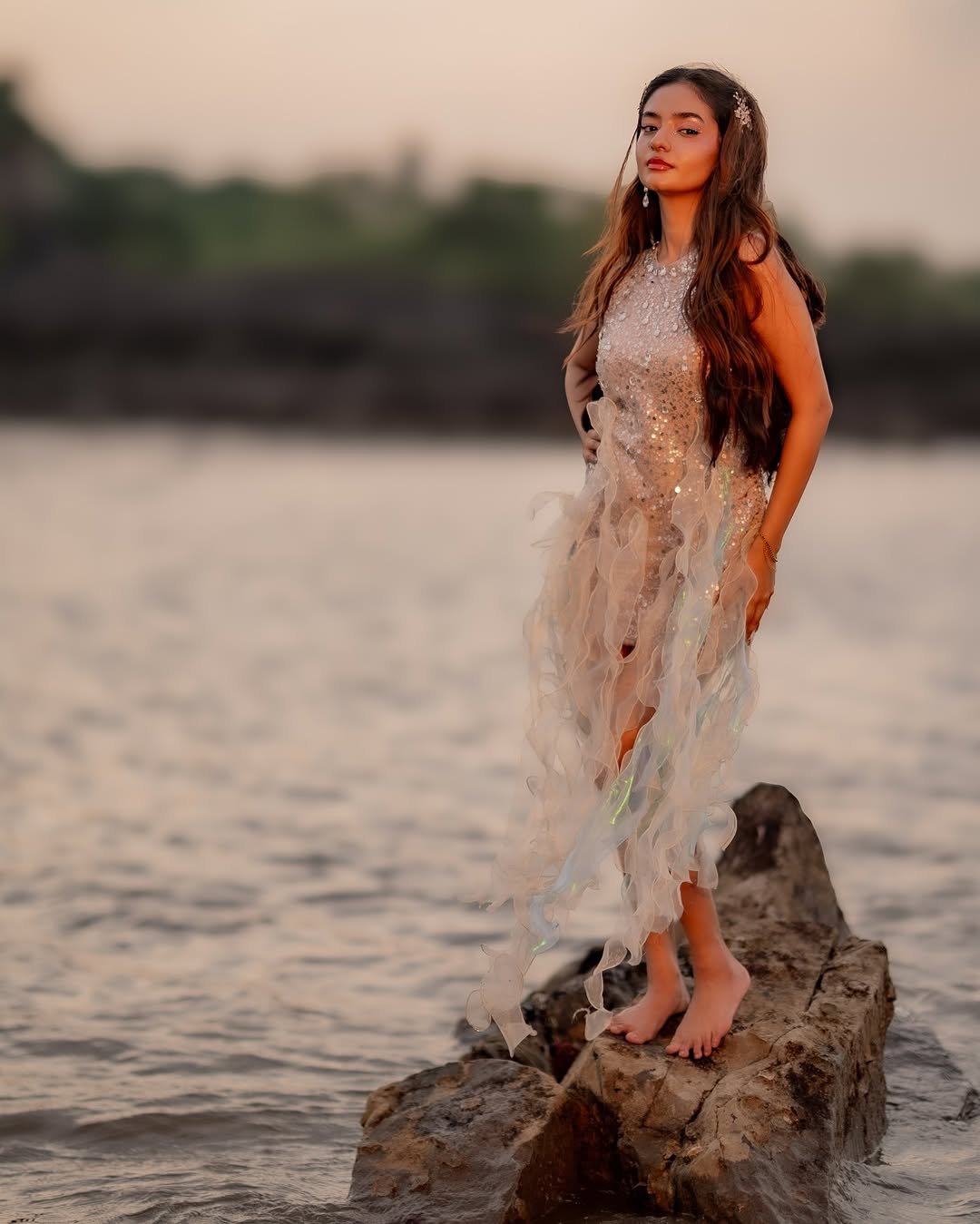 Anushka Sen Glamorous Silver Outfit Photoshoot – Stunning HD Images (20)