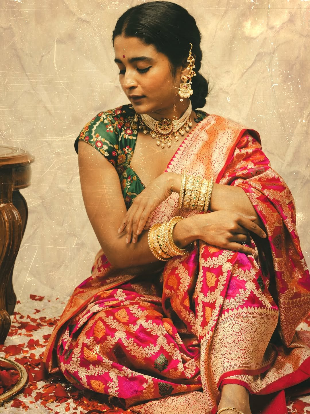 Chaithra J Achar Royal Traditional Saree Photoshoot (11)