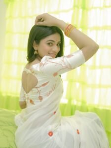 Delna Davis elegant white saree photoshoot 2025 – ActorFacts exclusive