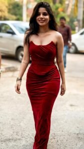 Divya Bharathi Hot HD Images in Red Outfit (3)