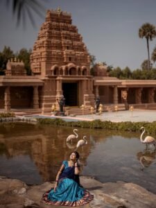 Eesha Rebba in royal blue Kanchipuram saree with silver zari