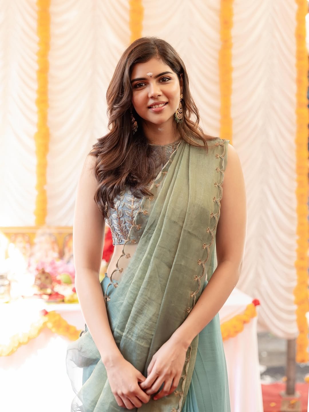 Kalyani Priyadarshan Elegant Green Saree Look – Stunning HD Images (7)