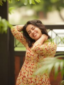 Komalee Prasad in beige linen shirt-dress during street