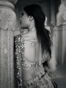 Nabha Natesh HD Photos in Purple Saree – Elegant Temple Pics Collection (6)