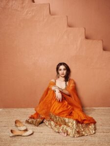 Neha Shetty Latest Saree Images – Hot Orange Outfit HD Photoshoot (4)