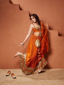 Neha Shetty Latest Saree Images – Hot Orange Outfit HD Photoshoot (5)