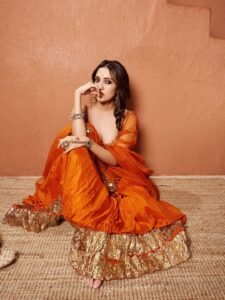 Neha Shetty Latest Saree Images – Hot Orange Outfit HD Photoshoot (6)