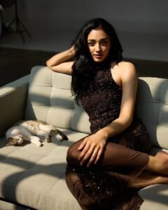 Preethi Mukundan Brown Sequin Fashion – Glamorous Studio Photoshoot (8)