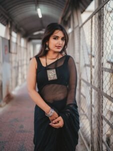 Priyanka Jain modern black saree HD photos – ActorFacts exclusive