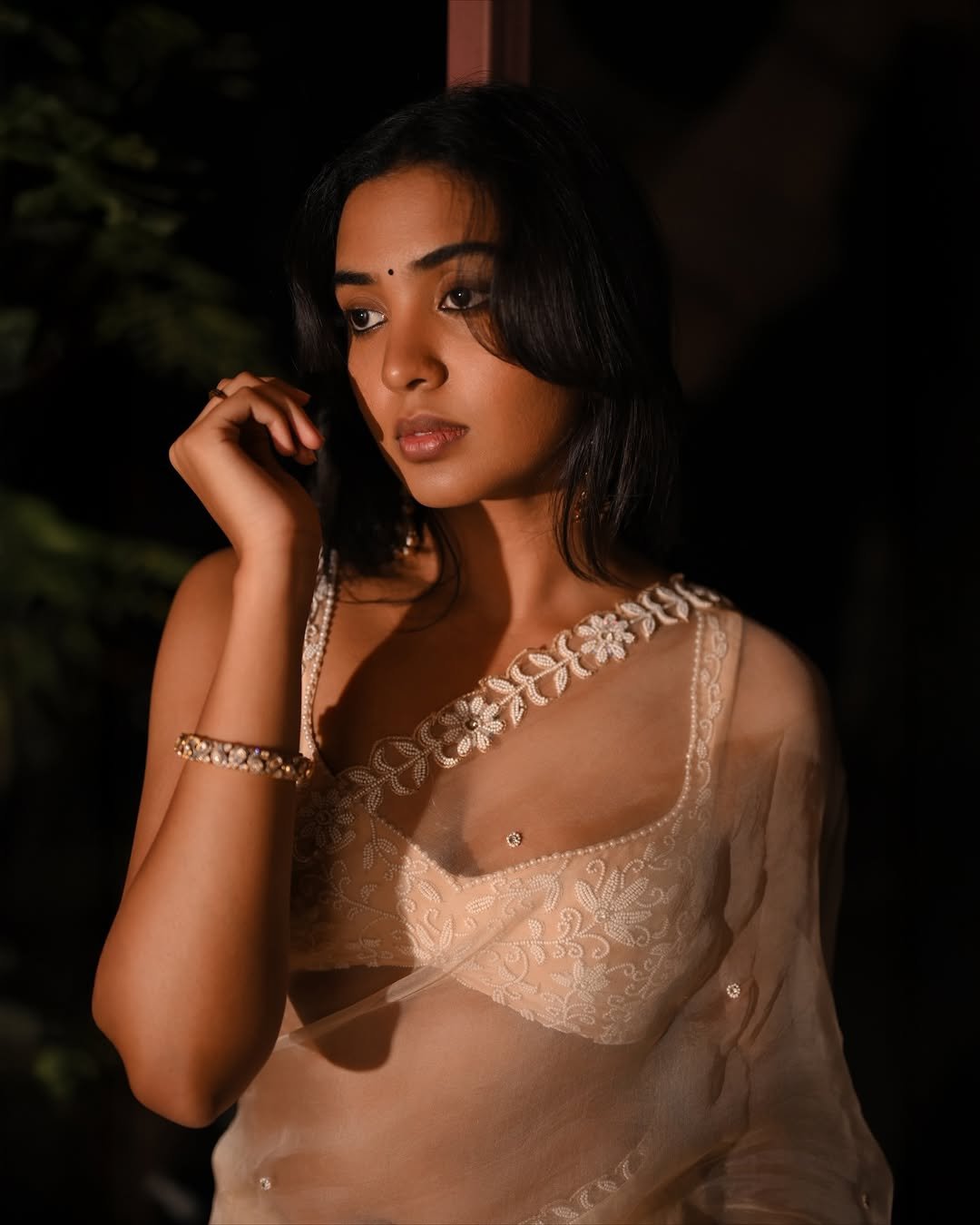 Shivathmika Rajashekar in Sheer Saree – Elegant Photoshoot (6)