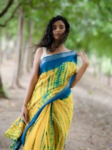 Trupti Ravindra Saree Photoshoot – Hot Yellow Blue Saree HD Images (12)