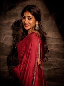 Adhya Thakur Stunning Red Silk Saree Look HD Images stunning fashion look