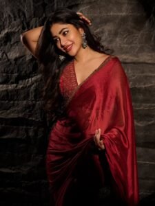Adhya Thakur Stunning Red Silk Saree Look HD Images trending celebrity photos