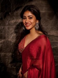 Adhya Thakur Stunning Red Silk Saree Look HD Images latest HD photos