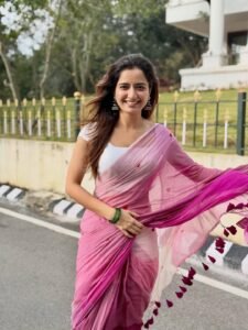 Ashika Ranganath Looks Gorgeous in Pink Saree stunning fashion look