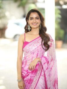 Ashika Ranganath Looks Gorgeous in Pink Saree beautiful outfit images