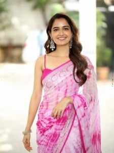Ashika Ranganath Looks Gorgeous in Pink Saree stunning fashion look
