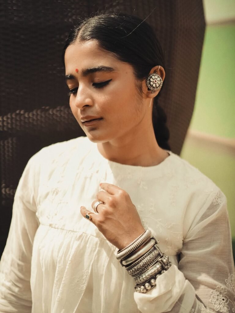 Chaithra J Achar Looks Graceful in White Ethnic Outfit trending celebrity photos