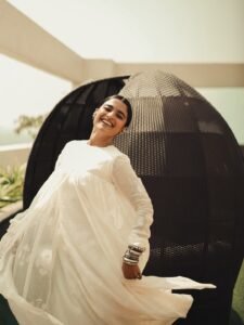 Chaithra J Achar Looks Graceful in White Ethnic Outfit latest HD photos