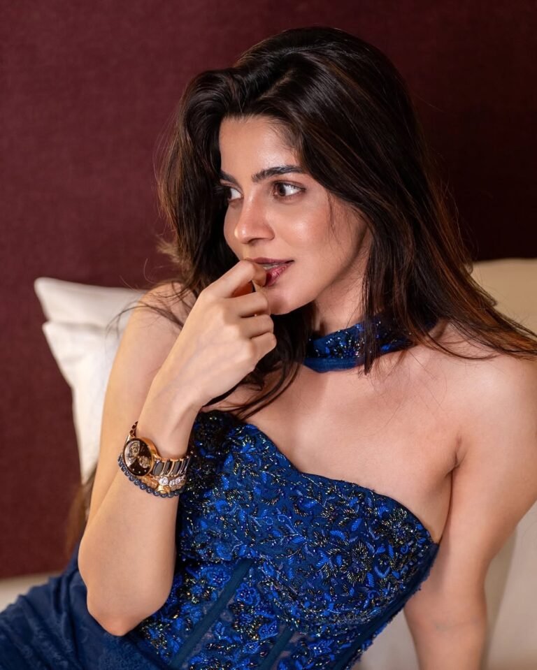 Divya Bharathi Looks Stunning in Blue Designer Dress beautiful outfit images