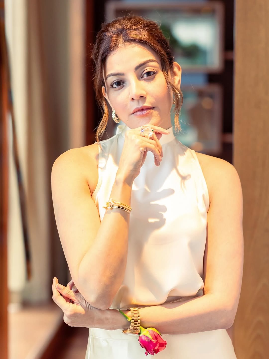 Kajal Aggarwal Looks Stunning in Elegant White Outfit latest HD photos