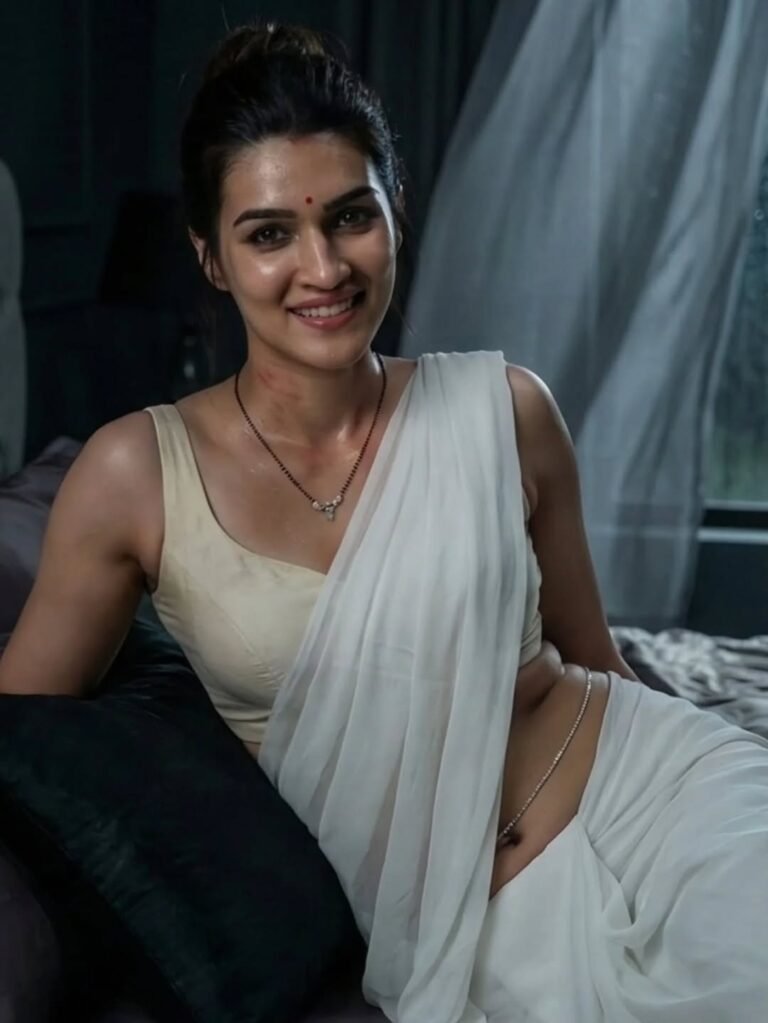Kriti Sanon Stuns in Elegant White Saree – AI Generated Photos (11)