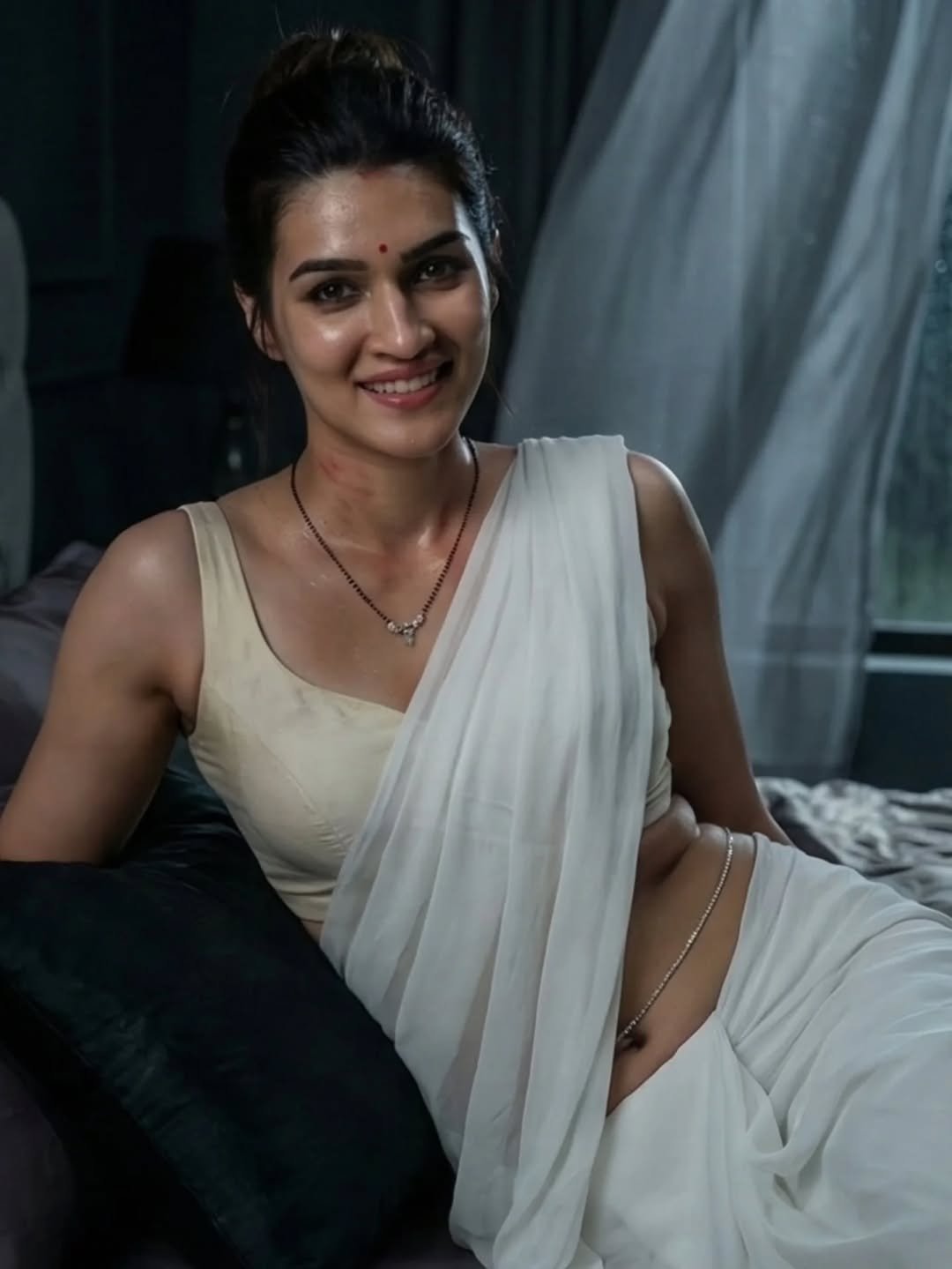 Kriti Sanon Stuns in Elegant White Saree – AI Generated Photos (11)